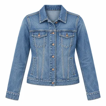 AI-generated style illustration for Wrangler Women's Denim Jacket; not a retailer photograph