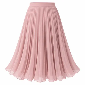 AI-generated style illustration for GRACE KARIN Pleated Midi Skirt for Women Chiffon A-Line Outfits; not a retailer photograph