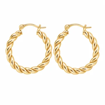 AI-generated style illustration for Amazon Essentials Sterling Silver Twisted Rope Hoop; not a retailer photograph