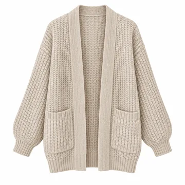 AI-generated style illustration for PRETTYGARDEN Women's Chunky Knit Open Front Cardigan Sweaters Fall Outfits; not a retailer photograph