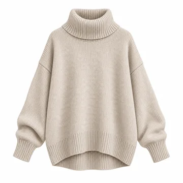 AI-generated style illustration for ANRABESS Womens Turtleneck Oversized Sweaters Fall Outfits; not a retailer photograph