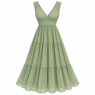 AI-generated style illustration for PRETTYGARDEN Women's Summer Casual A Line Midi Dresses; not a retailer photograph
