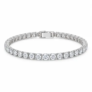 AI-generated style illustration for Swarovski Emily Tennis Bracelet Jewelry Collection; not a retailer photograph