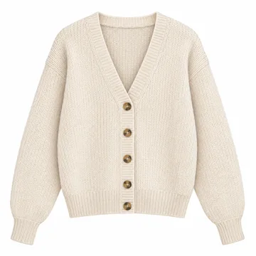 AI-generated style illustration for [BLANKNYC] Women's Button Up Cardigan; not a retailer photograph