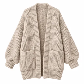 AI-generated style illustration for LILLUSORY Women's Oversized Fall Cardigan Sweater Chunky Jackets 2026; not a retailer photograph