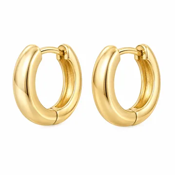 AI-generated style illustration for MUMREUES Gold Hoop Earrings for Women Huggie Hoop Earrings Jewelry Gifts; not a retailer photograph