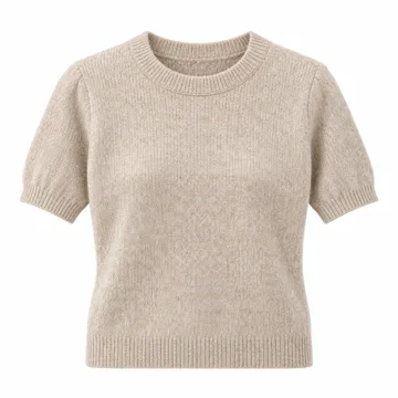 AI-generated style illustration for Arach&Cloz Women's Wool Blend Short Sleeve Sweater Business Casual Tops; not a retailer photograph
