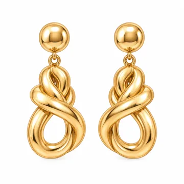 AI-generated style illustration for SHERLOVE Chunky Knot Gold Earrings Women Statement Drop Dangle Earrings; not a retailer photograph