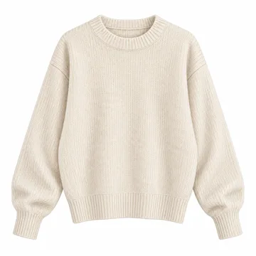 AI-generated style illustration for Arach&Cloz Women's Wool Blend Classic Crew Neck Casual Fall Sweaters; not a retailer photograph