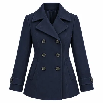 AI-generated style illustration for IDEALSANXUN Wool Coats for Women Fall Winter Peacoat Trench Coat Blazer Jackets; not a retailer photograph