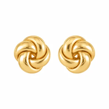 AI-generated style illustration for Heaven Mayhem Mini Knot Earrings – Sculptural Twisted Design – Lightweight; not a retailer photograph