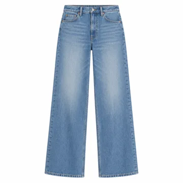 AI-generated style illustration for Levi's Women's 318 Shaping Wide-Leg Jeans; not a retailer photograph