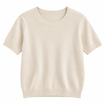 AI-generated style illustration for RUMIA Short Sleeve Sweater for Women Lightweight Business Casual Tops; not a retailer photograph