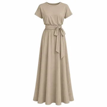 AI-generated style illustration for ANRABESS Womens Summer Wrinkle-Free Maxi Dress; not a retailer photograph
