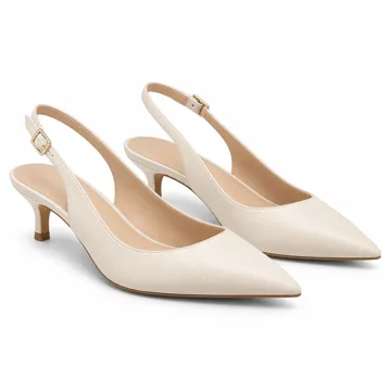AI-generated style illustration for DREAM PAIRS Women Slingback Kitten Pointed Toe Pumps; not a retailer photograph