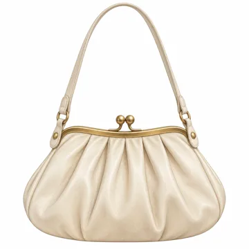 AI-generated style illustration for Kiss Lock Shoulder Bag Women Crossbody Purse with Detachable Strap; not a retailer photograph