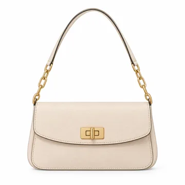 AI-generated style illustration for Michael Kors Women's Bryant Small Turnlock Convertible Chain Shoulder Bag; not a retailer photograph