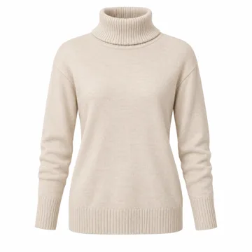 AI-generated style illustration for Ekouaer Women's Turtleneck Sweater Long Sleeve 2026 Fall Winter Knitted Top; not a retailer photograph